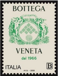 francobollo dedicato a Bottega Veneta riproduce uno storico marchio figurativo