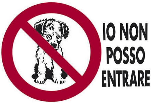cartello io non posso entrare per cani